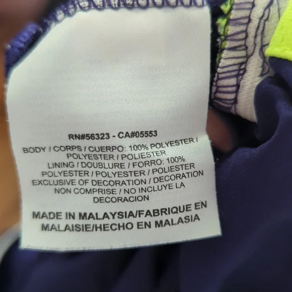 Nike Dri-Fit Tempo Running Shorts Blue Neon Yellow Brief Lined Women's Size M - Picture 5 of 5